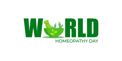 Vector illustration of World Homeopathy Day social media feed template - obrazy, fototapety, plakaty