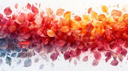 Pastel Autumn Leaves Background Illustration Generative AI