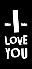 i love you simple typography with black background