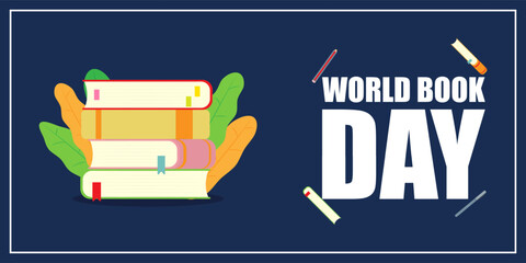 Vector illustration of World Book and Copyright Day social media feed template