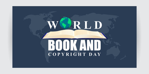 Vector illustration of World Book and Copyright Day social media feed template