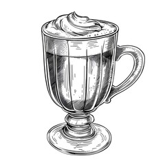 Vintage Style Coffee Beverages with Whipped Cream Vector Illustrations, To provide high-quality and stylish vector illustrations for coffee related