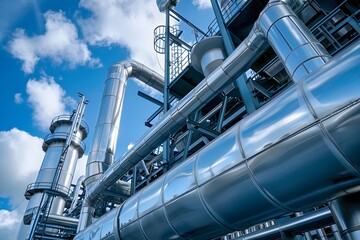 Advanced Carbon Capture Technology at a Clean Energy Facility, To showcase the potential of AI-generated art in depicting the future of industrial