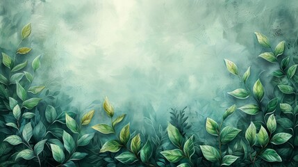 Hand-Drawn Natural Watercolor Background for Business Presentation Generative AI