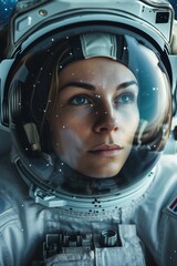 Portrait einer Astronautin  - obrazy, fototapety, plakaty