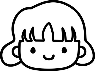 Cute Personalized Black and White Custom Face in SVG Vector.