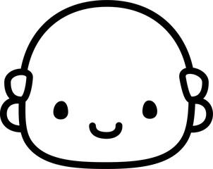 Cute Personalized Black and White Custom Face in SVG Vector.