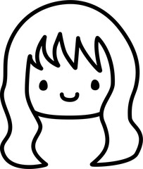 Cute Personalized Black and White Custom Face in SVG Vector.