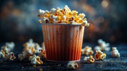 popcorn in a bucket - obrazy, fototapety, plakaty