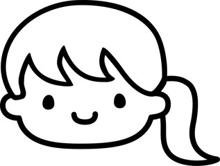 Cute Personalized Black and White Custom Face in SVG Vector.