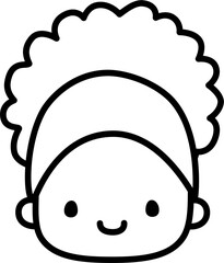 Cute Personalized Black and White Custom Face in SVG Vector.