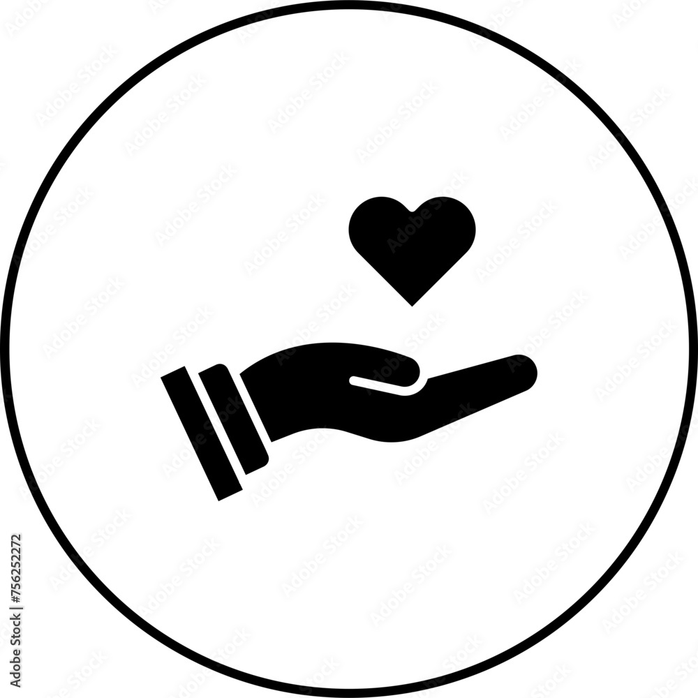 Sticker Hand With Heart Icon