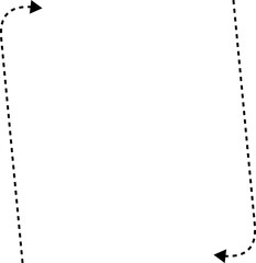 Hand drawn dotted arrows set. Hand drawn freehand different curved lines, swirls arrows. Curved arrow line. Doodle, sketch style. Isolated Vector illustration.