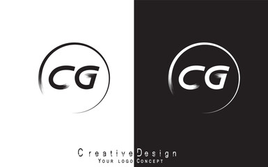 CG letter logo design template vector