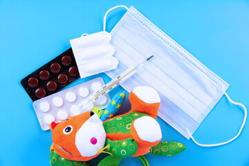 Suppository for anal or vaginal use and thermometer. Suppositories for the treatment of high fever...