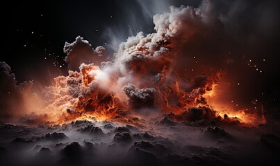 Black Background With Orange and Red Clouds