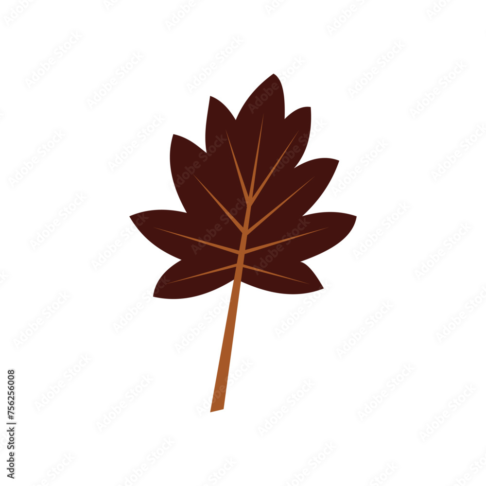 Poster autumn leaf flat icon on white background for web and mobile design. resources graphic element desig