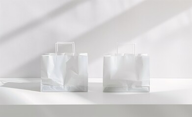 Shopping Bag Trend White Bags with Handles Generative AI
