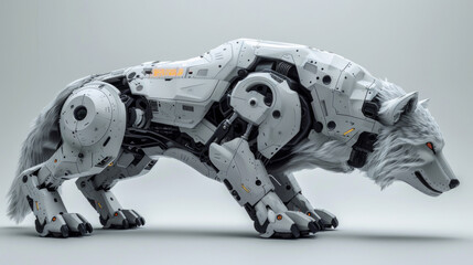 A biomimetic wolf robot. The concept of modern technologies