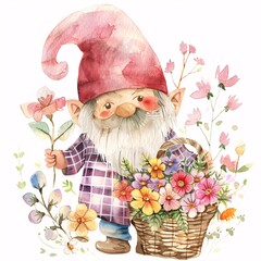 Flower-Faced Gnome Delivers Monthly Flower Bouquet Generative AI