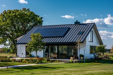 Solar-Powered Home with a Modern Look Generative AI