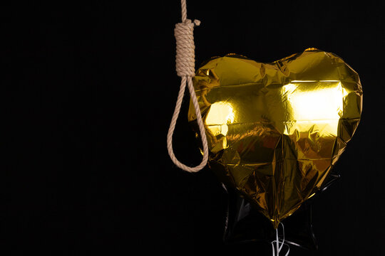 the noose against sullen background, failure or commit suicide concept