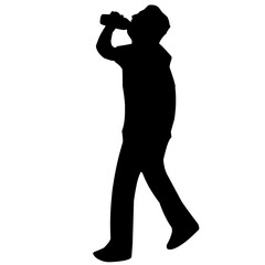 Silhouette of People Drinking