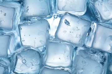 A close up of ice cubes in a glass