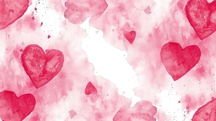 A pink background with hearts scattered throughout