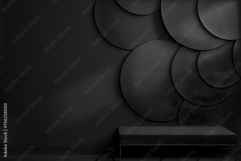 Poster a sleek and minimalistic wallpaper with cool blackish tones and subtle patterns for a modern look.