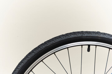 Vintage bicycle wheel close up of details bicycle wheel spokes