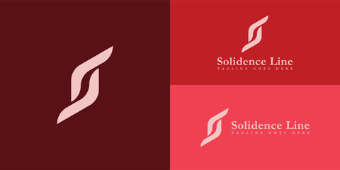 Abstract initial letter SL or LS logo in soft red color isolated in multiple red background colors. Abstract letter SL or LS applied for medical and supplement brand logo design inspiration template