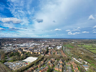 Aerial View of Watford City Centre, England United Kingdom