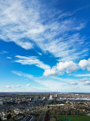 Aerial View of Watford City Centre, England United Kingdom