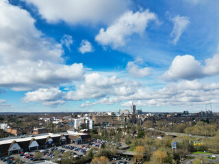 Aerial View of Watford City Centre, England United Kingdom