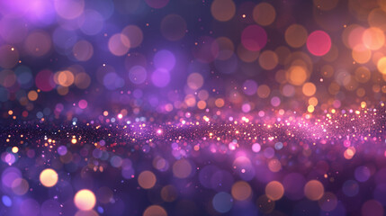 Festive background with bokeh ights. Purple, violet, pink color palette - obrazy, fototapety, plakaty