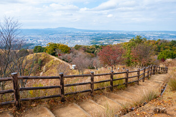 Fototapeta na wymiar 奈良の若草山頂上から見える景色