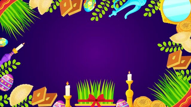 Novruz holiday celebration background 4k looping 