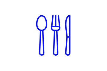 Isolated spoon, fork, knife illustration in line style design. Vector illustration.
