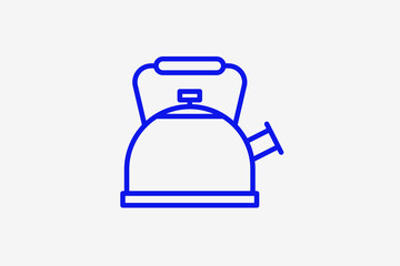 gas kettle illustration in line style design. Vector illustration.