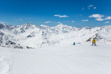 Fototapeta na wymiar Panoramic view of the Caucasus mountains