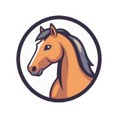  flat-logo-of-cute-horse-cartoon-vector-icon-illustration