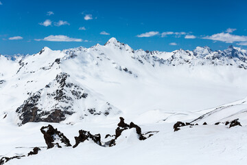 Panoramic view of the Caucasus mountains - 756269259