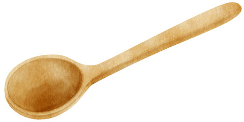 Wooden Spoon Watercolor illustration