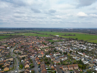 High Angle Footage of Hatfield City Centre, England UK
