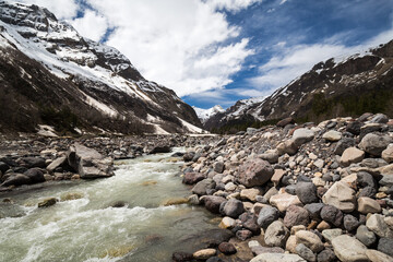 Panoramic view of Baksan river