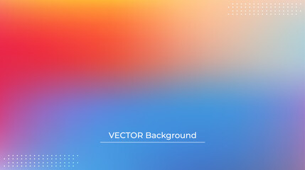 Abstract blurred gradient mesh background in bright rainbow colors. Colorful smooth banner template. Easy editable soft colored vector illustration in EPS10 without transparency.