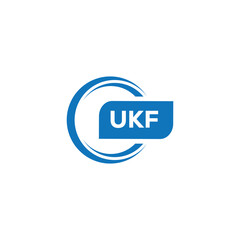 modern minimalist UKF monogram initial letters logo design - obrazy, fototapety, plakaty