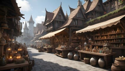 A Realistic Fantasy Marketplace  (4) - obrazy, fototapety, plakaty