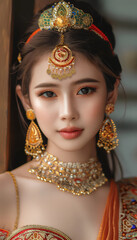 Photo beautiful Thai womens faces faces for makeup face cosmetics advertising hi res